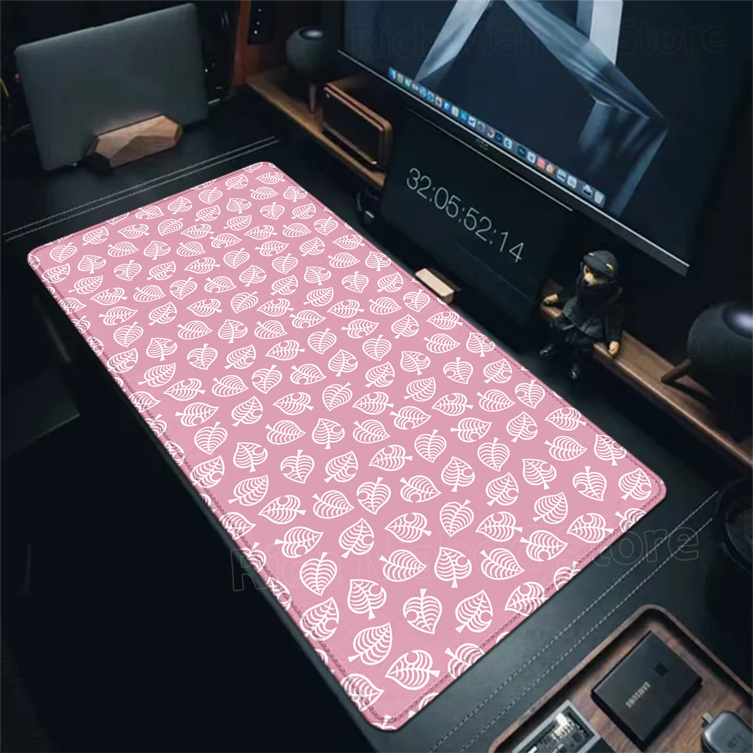 Vintage Gaming Accessories - Vintage Floral Green Leaves Mouse Pad