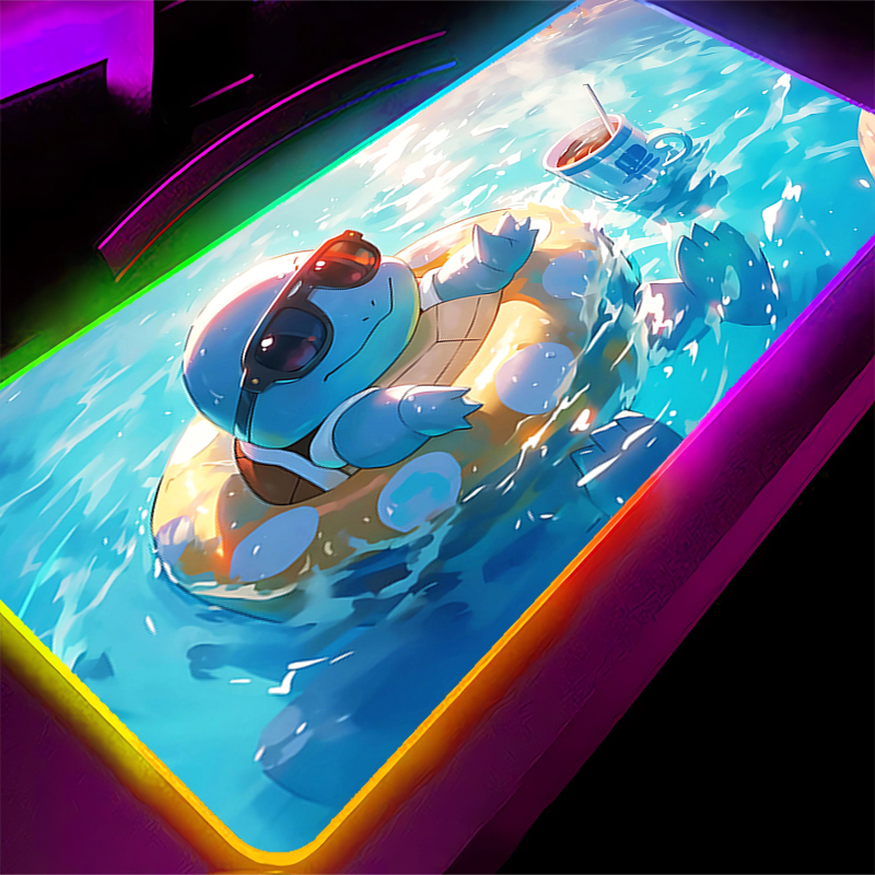 Gaming Accessories Led - RGB Backlight Mouse Pad Pokemon Squirtle