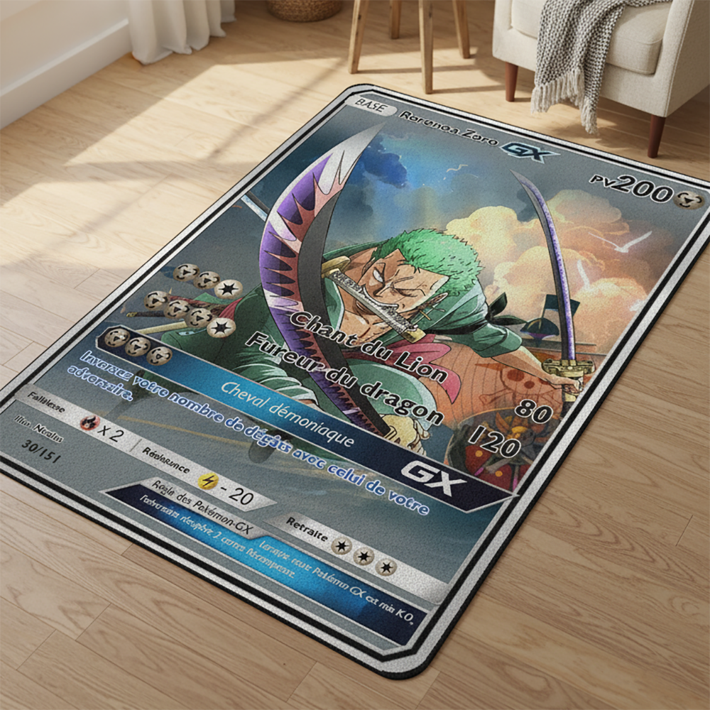 Gaming Accessories For Kids Room - Cartoon One Piece Rug Anime Zoro