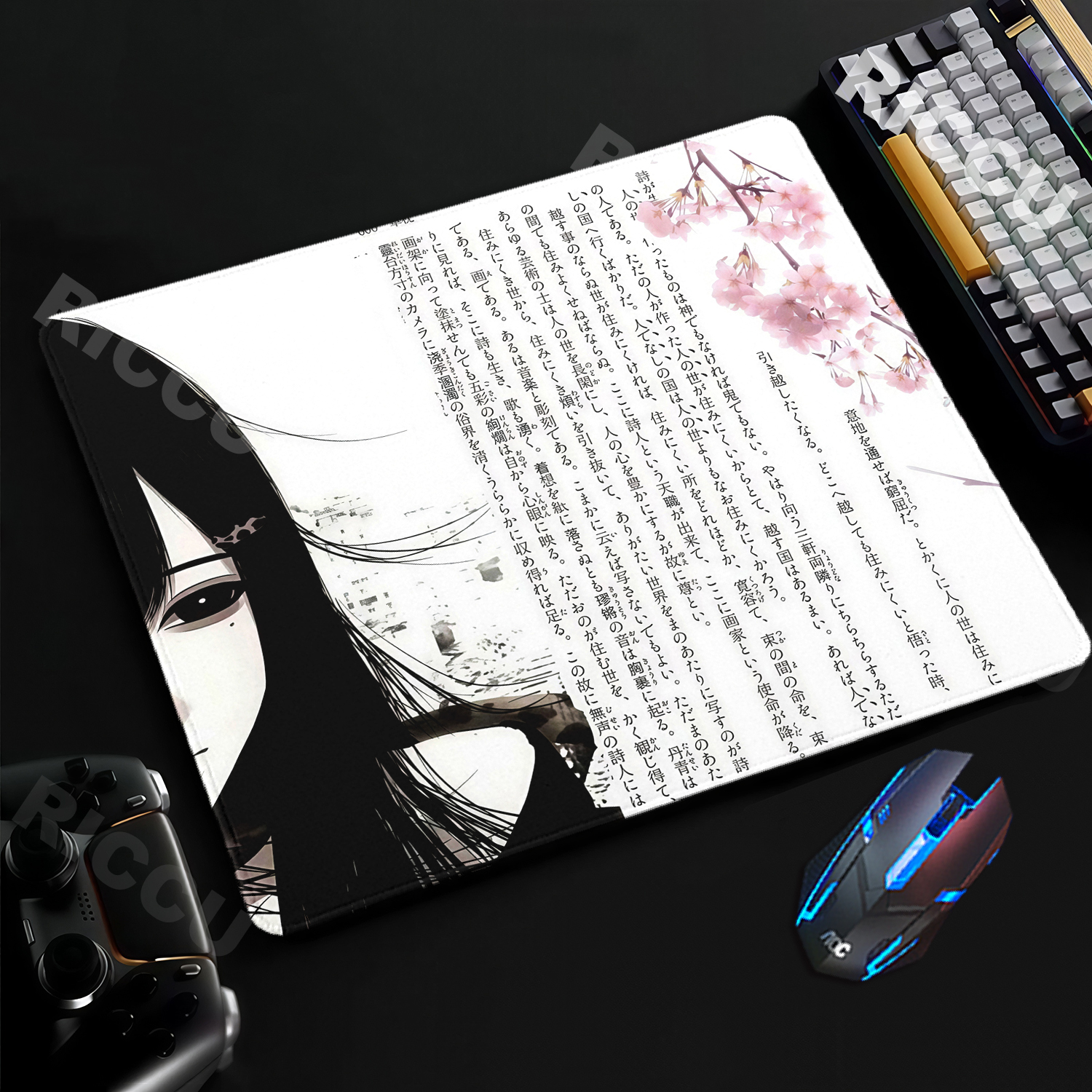 Gaming Accessories For Your Desk - Anime Girl Aesthetics Mouse Pad Small