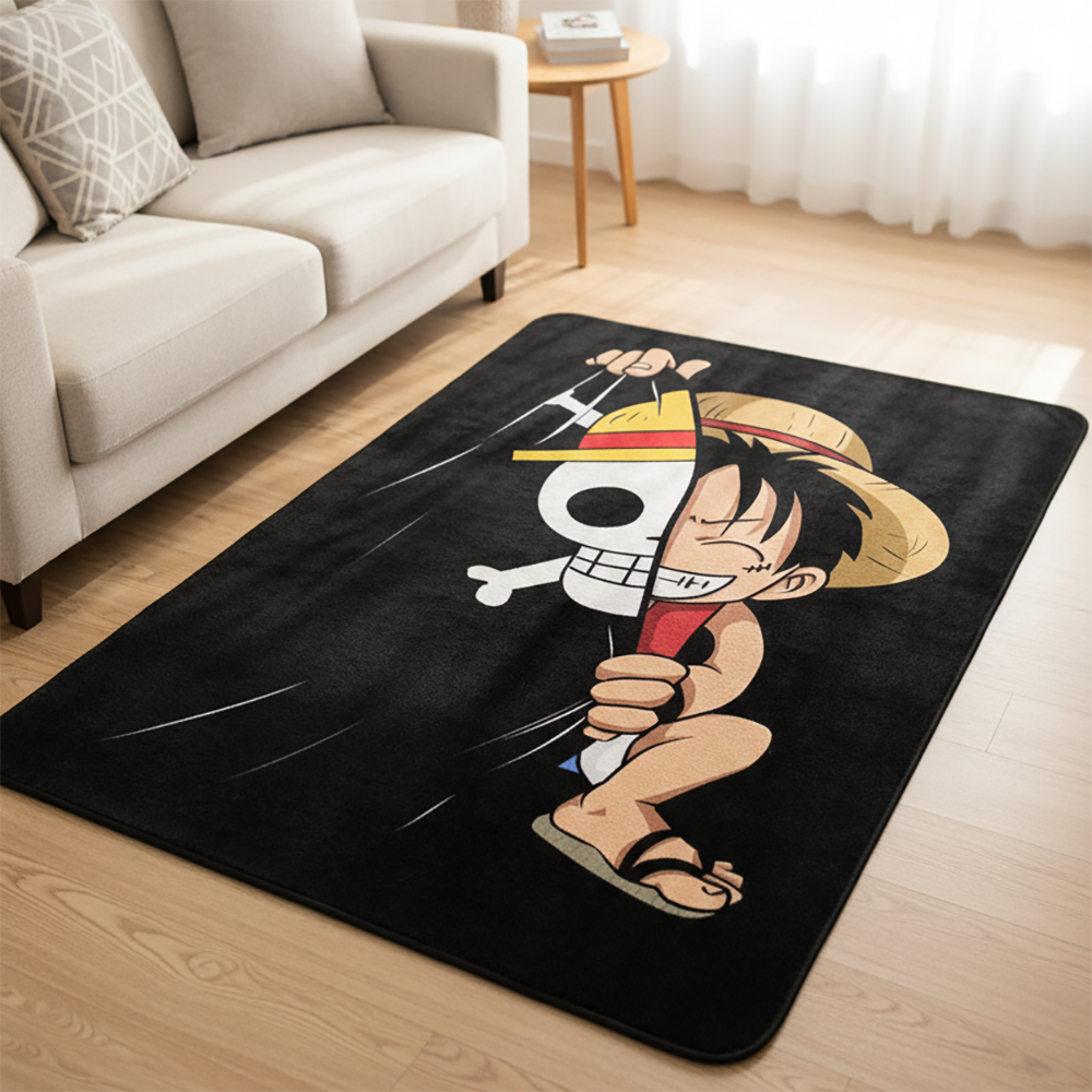 Gaming Accessories For Kids Room - One Piece Cartoon Anime Luffy Rug