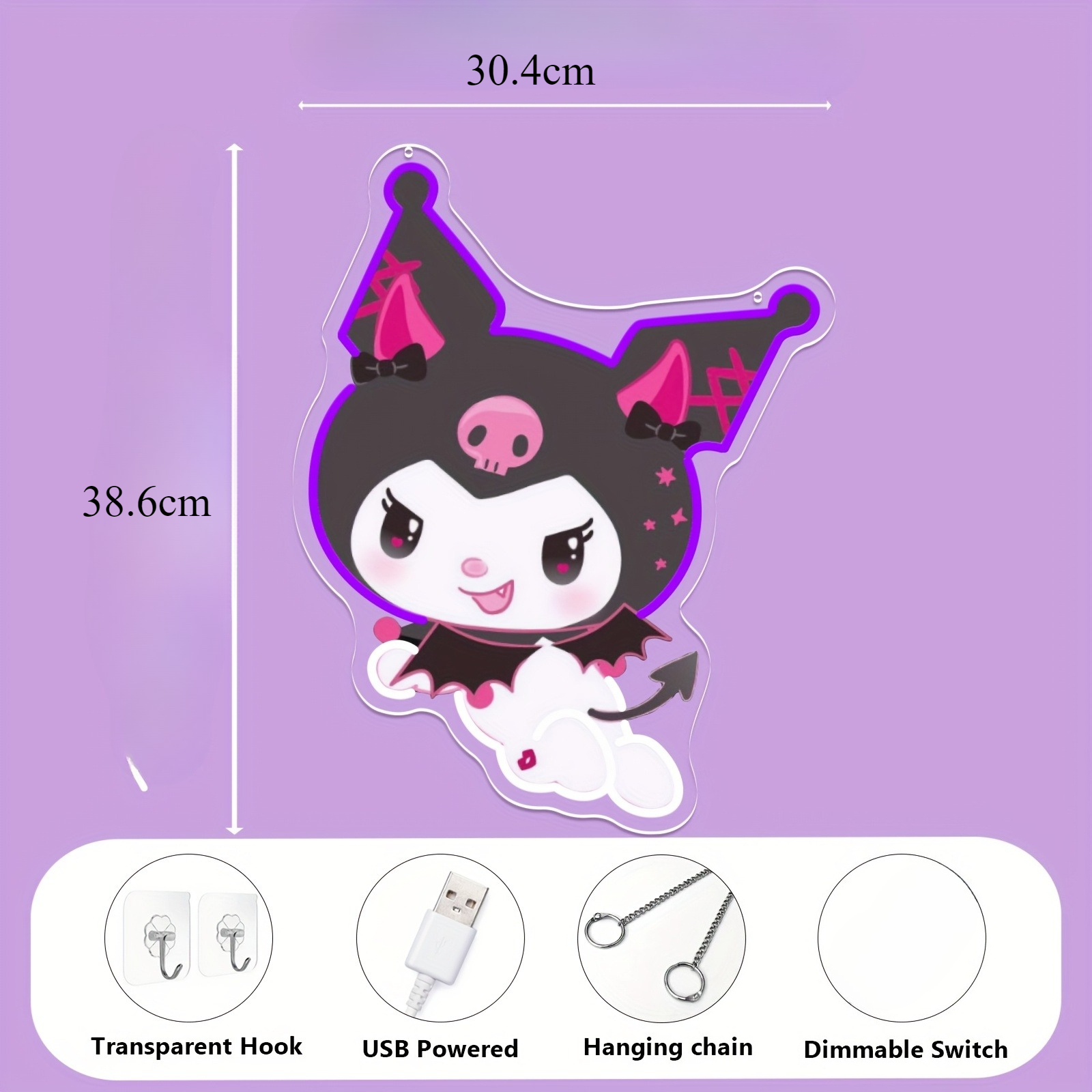 Kuromi LED Neon Sign Purple Gl – Gaming Accessories Led Bewertung und Preis