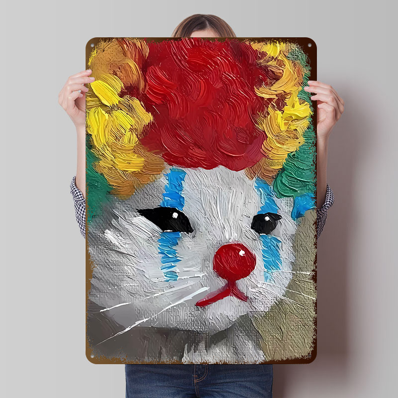 Sad Clown Cat Painting Tinplat – Vintage Gaming Accessories Bewertung und Preis