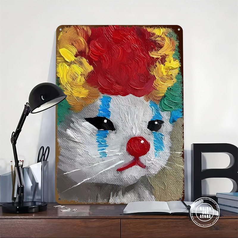 Sad Clown Cat Painting Tinplat – Vintage Gaming Accessories Bewertung und Preis
