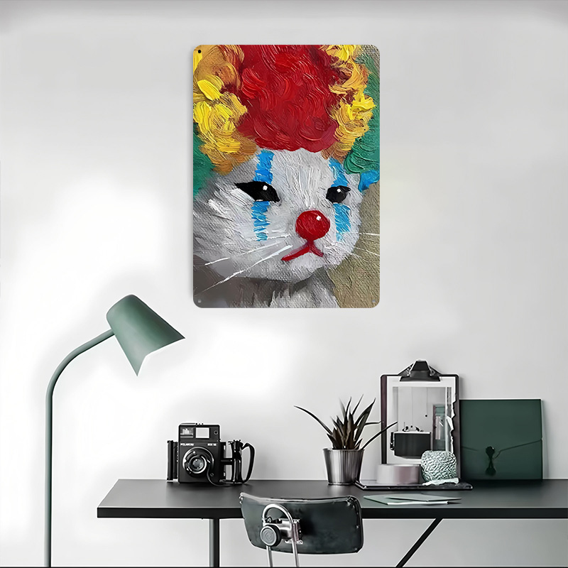 Sad Clown Cat Painting Tinplat – Vintage Gaming Accessories Bewertung und Preis