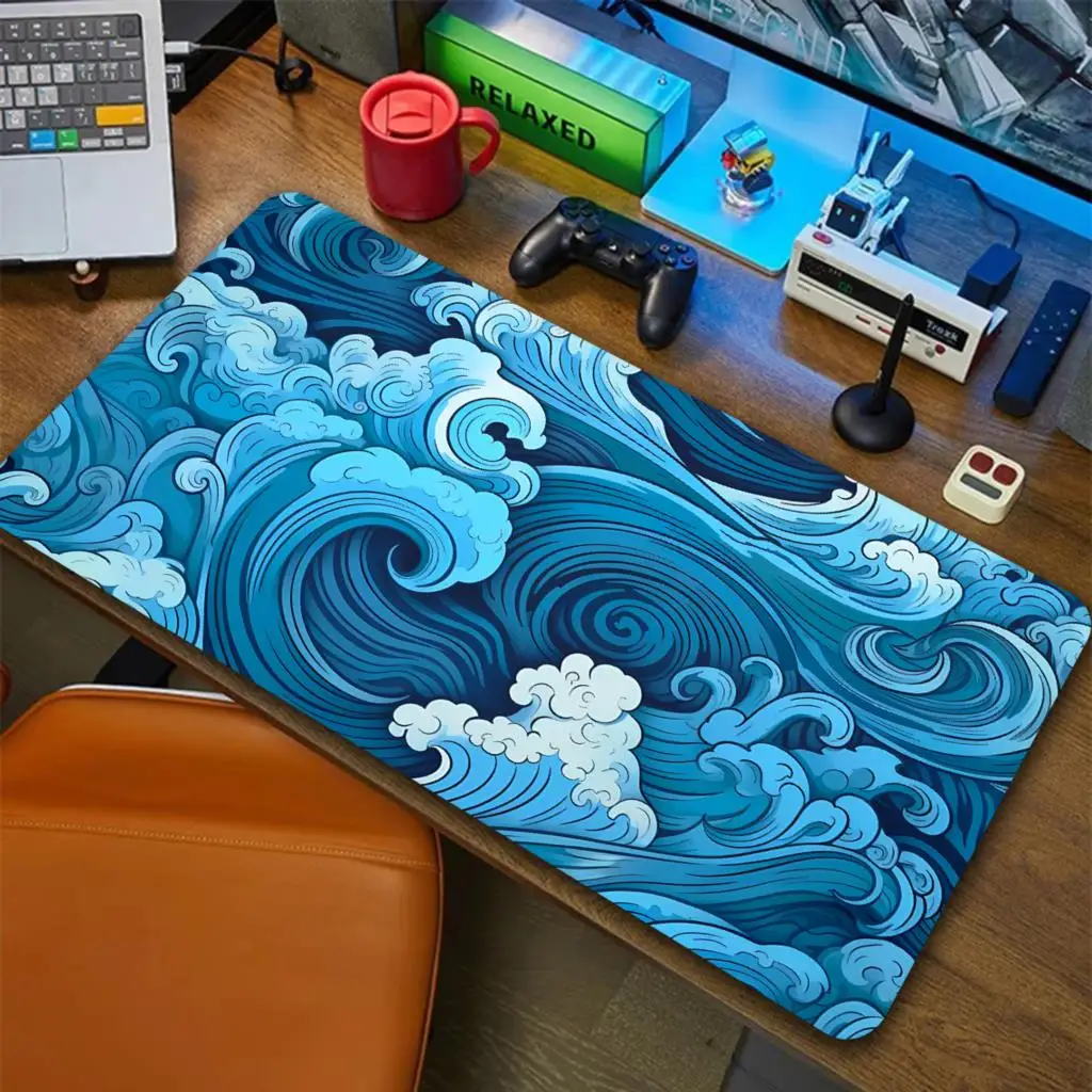 Japanese Blue Waves Mouse Pad  – Gaming Accessories For Your Desk Bewertung und Preis